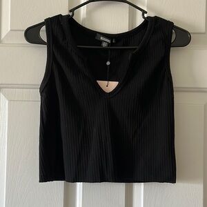 Ribbed Black Crop Top